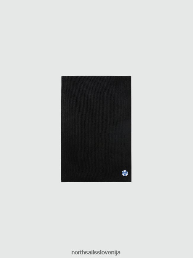 moški North Sails Črna rebrast šal dodatki ZBDXNV973