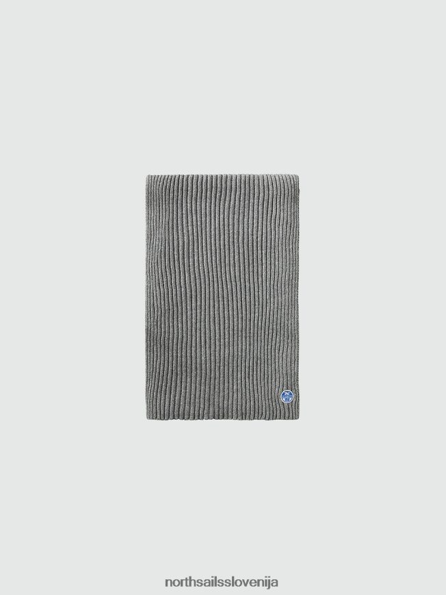 moški North Sails srednje siv melange bombažni in volneni šal dodatki ZBDXNV854