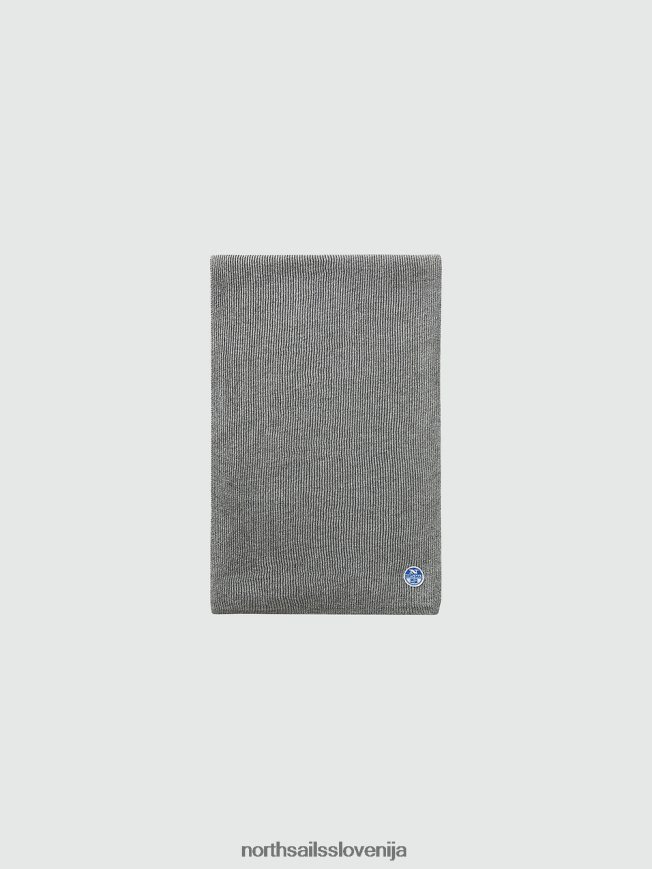 moški North Sails srednje siv melange rebrast šal dodatki ZBDXNV972