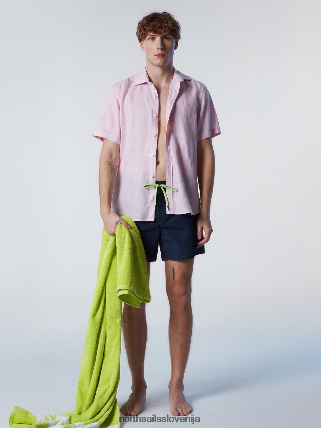 moški North Sails mornarsko modra kratke kopalne hlače z teksturiranim potiskom oblačila za plažo ZBDXNV411