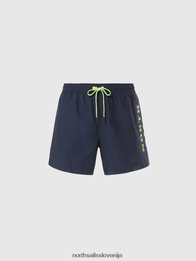 moški North Sails mornarsko modra kratke kopalne hlače z teksturiranim potiskom oblačila za plažo ZBDXNV411