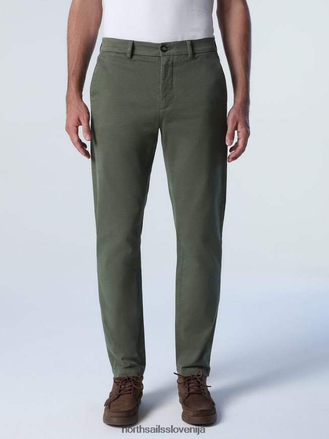 moški North Sails bronasto zelena oprijeti chinos hlače oblačila ZBDXNV799