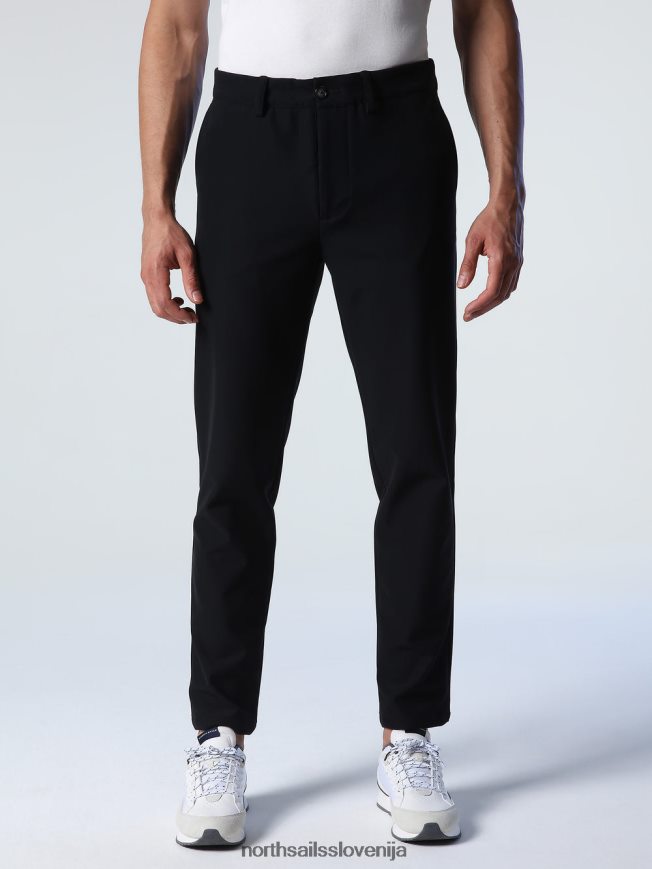 moški North Sails Črna oprijeti chinos hlače oblačila ZBDXNV791