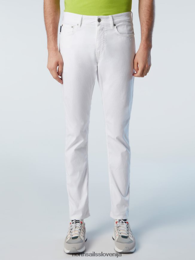 moški North Sails bela raztegljive dobby hlače oblačila ZBDXNV317