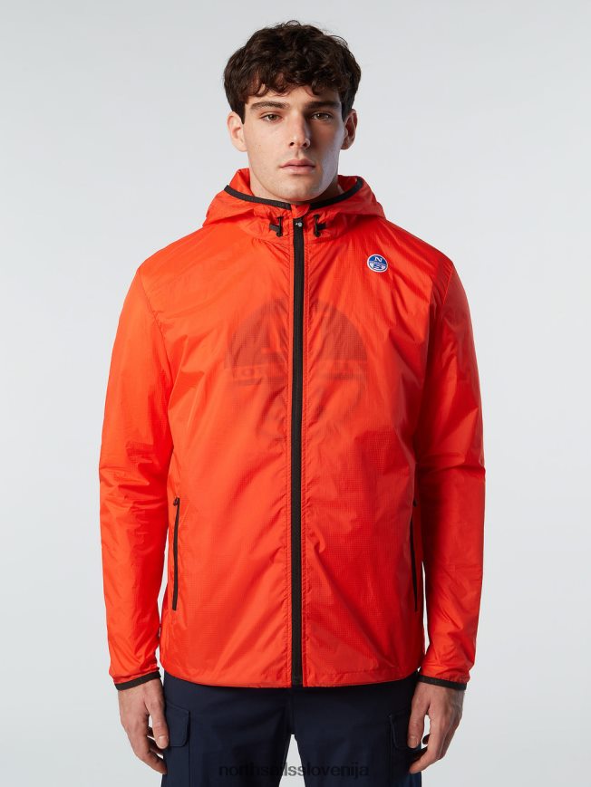 moški North Sails svetlo oranžna spinaker jakna s kapuco oblačila ZBDXNV54