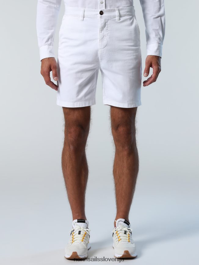 moški North Sails bela kratke hlače chino iz organskega bombaža oblačila ZBDXNV351