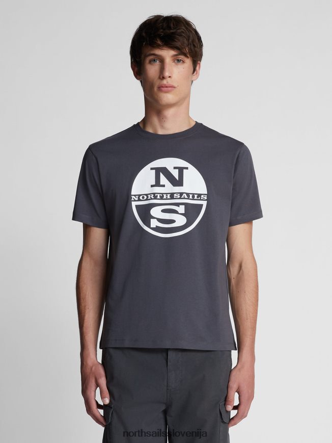 moški North Sails asfalt majica z maksi logotipom oblačila ZBDXNV1138