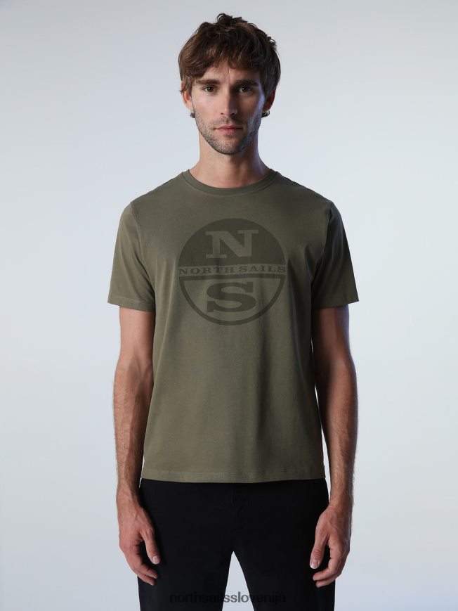 moški North Sails bršljan zelena majica z maksi logotipom oblačila ZBDXNV925