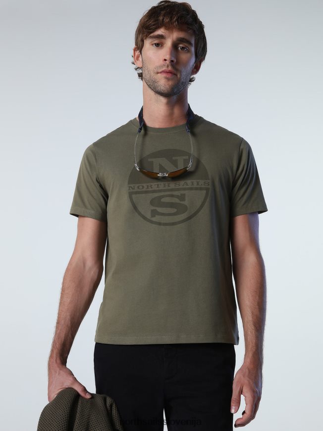 moški North Sails bršljan zelena majica z maksi logotipom oblačila ZBDXNV925