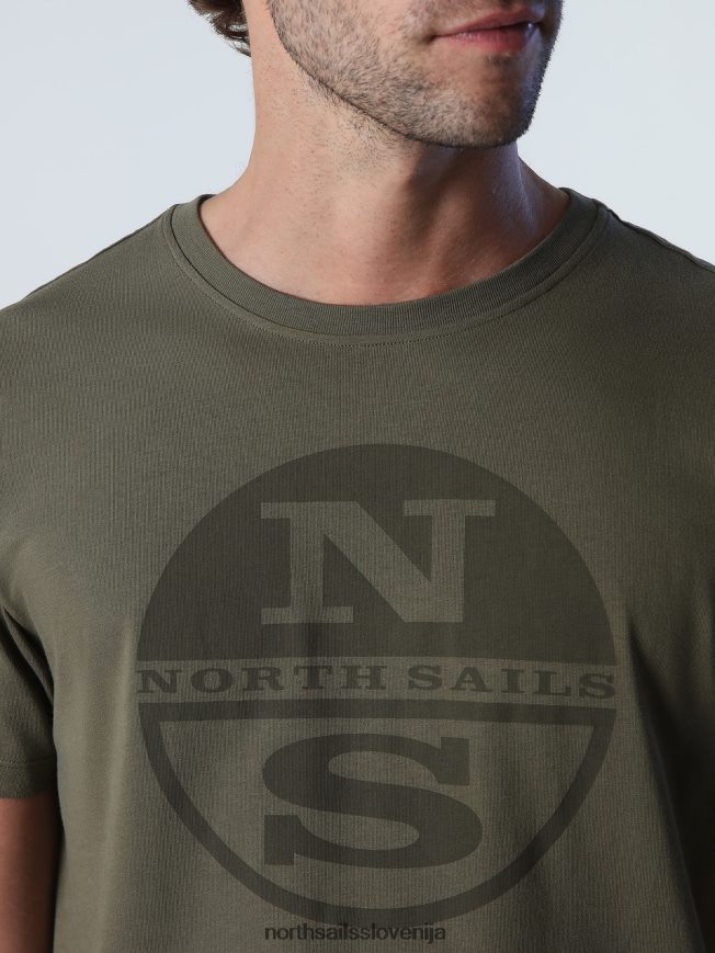 moški North Sails bršljan zelena majica z maksi logotipom oblačila ZBDXNV925
