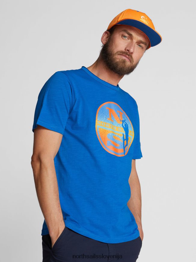 moški North Sails dihalka modra potiskana majica s kratkimi rokavi oblačila ZBDXNV1125