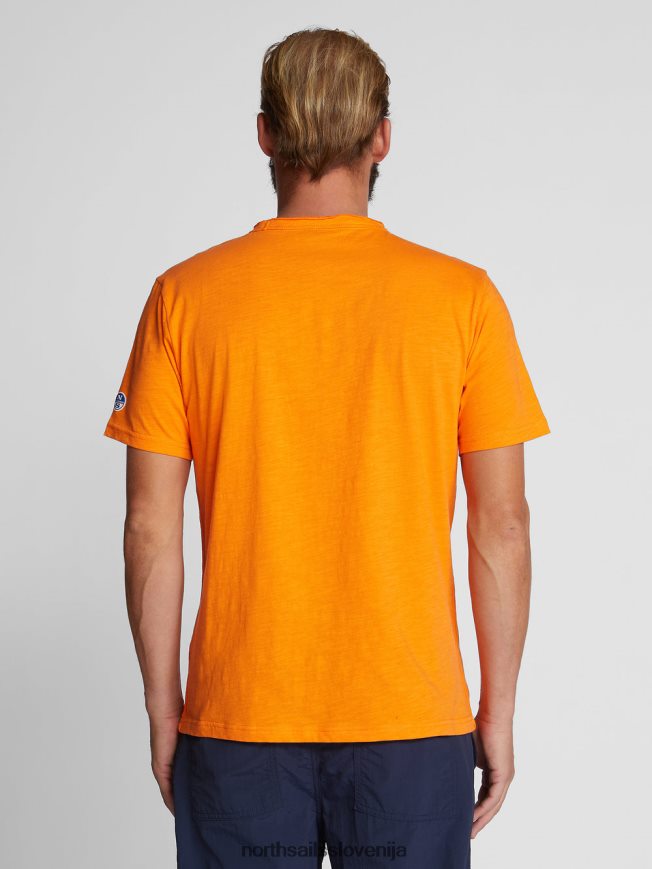 moški North Sails živahno oranžna potiskana majica s kratkimi rokavi oblačila ZBDXNV1123