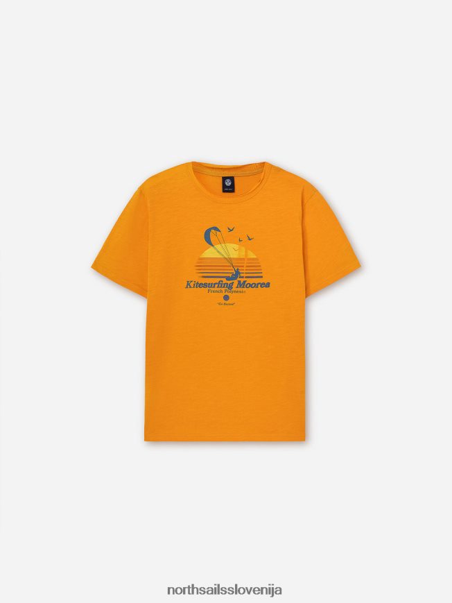 moški North Sails živahno oranžna potiskana majica s kratkimi rokavi oblačila ZBDXNV1123