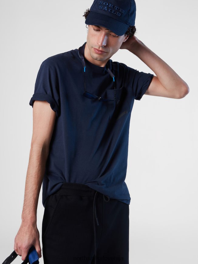 moški North Sails mornarsko modra majica s prsnim žepom oblačila ZBDXNV191