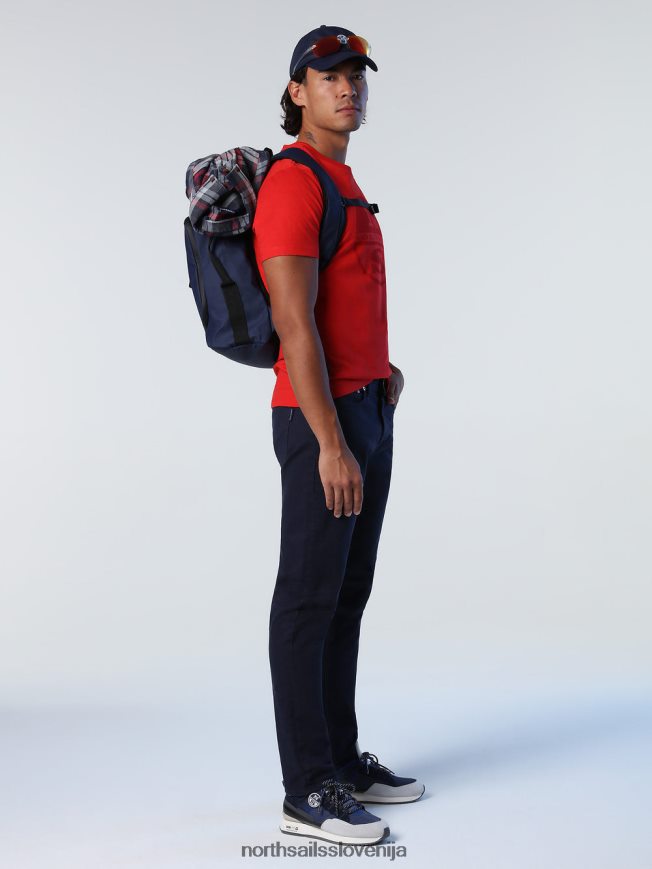 moški North Sails rdeča majica z maksi logotipom oblačila ZBDXNV923