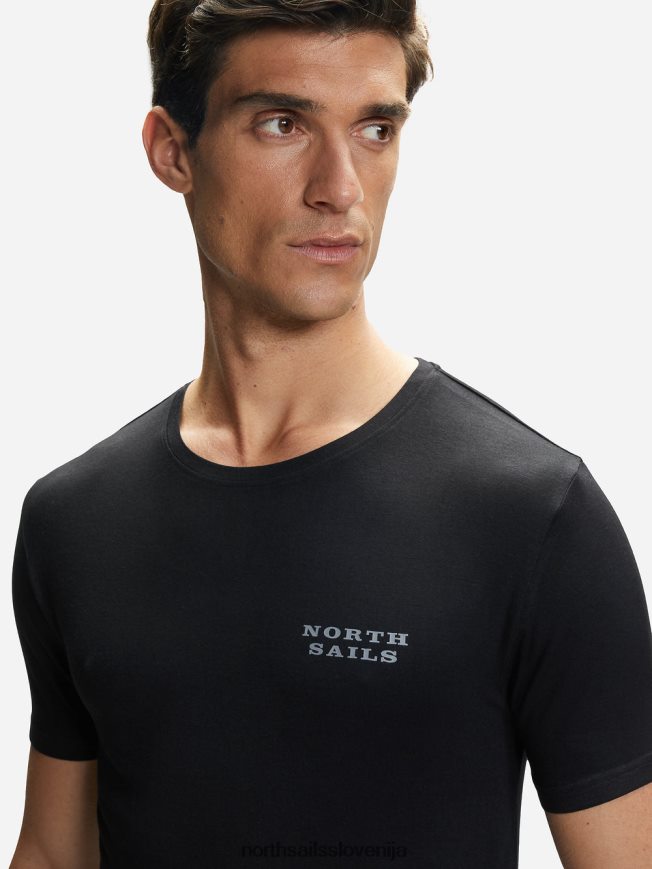 moški North Sails Črna bambusova majica z okroglim izrezom oblačila ZBDXNV484