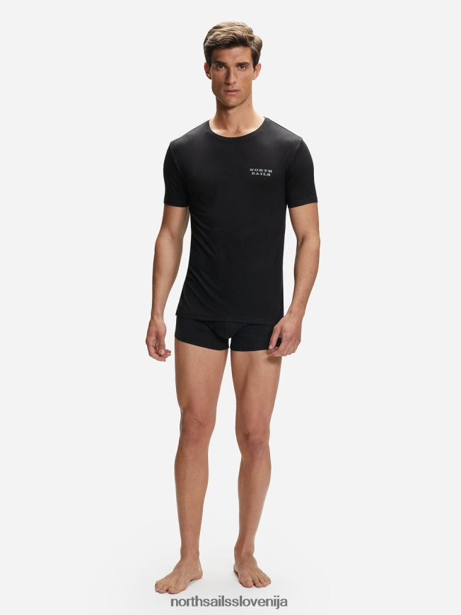 moški North Sails Črna bambusova majica z okroglim izrezom oblačila ZBDXNV484