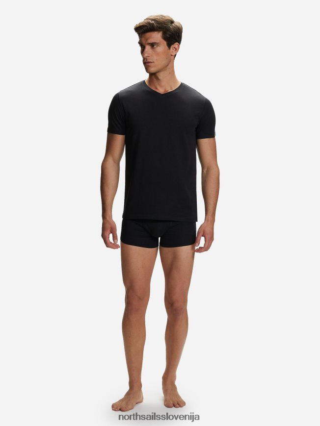 moški North Sails Črna bombažna majica z v-izrezom oblačila ZBDXNV504