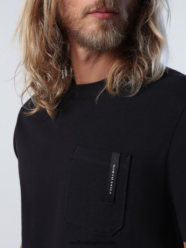 moški North Sails Črna majica s prsnim žepom oblačila ZBDXNV813