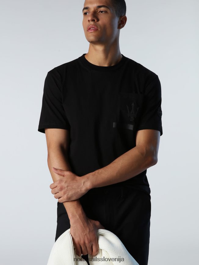 moški North Sails Črna organska majica s kratkimi rokavi x maserati oblačila ZBDXNV714