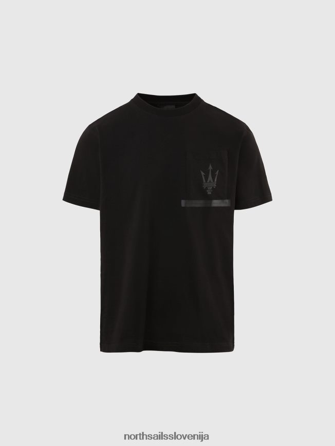 moški North Sails Črna organska majica s kratkimi rokavi x maserati oblačila ZBDXNV714
