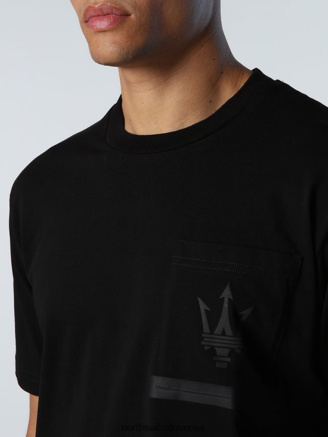 moški North Sails Črna organska majica s kratkimi rokavi x maserati oblačila ZBDXNV714