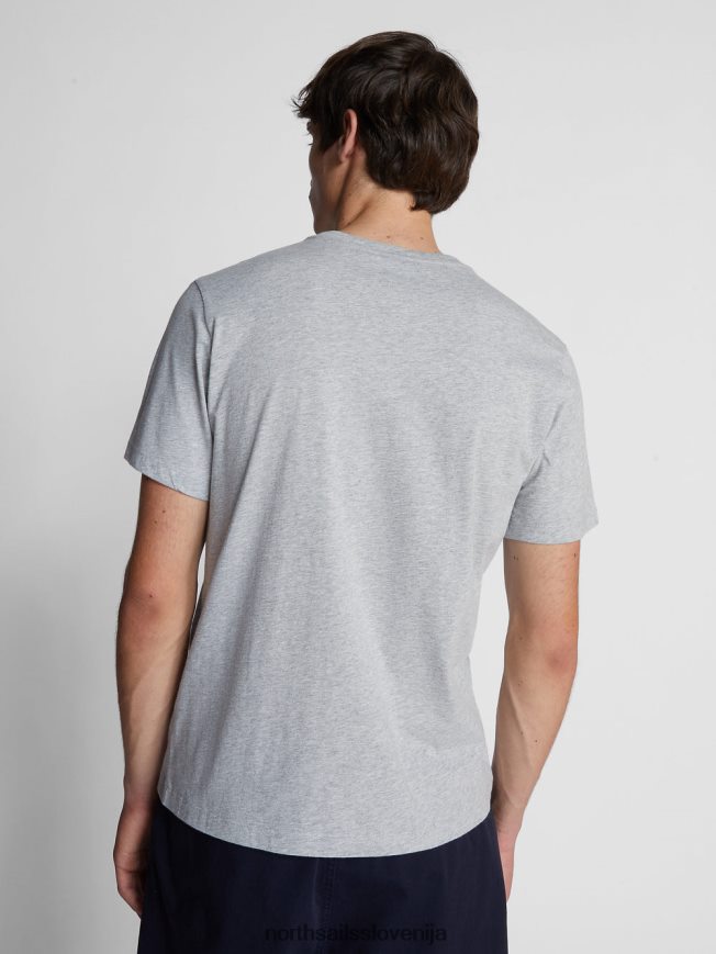 moški North Sails sivi melanž majica z napisi oblačila ZBDXNV1263