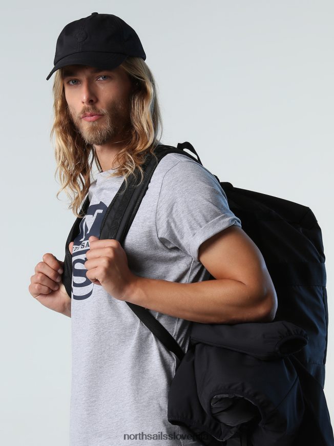 moški North Sails srednje siv melange majica z maksi logotipom oblačila ZBDXNV928