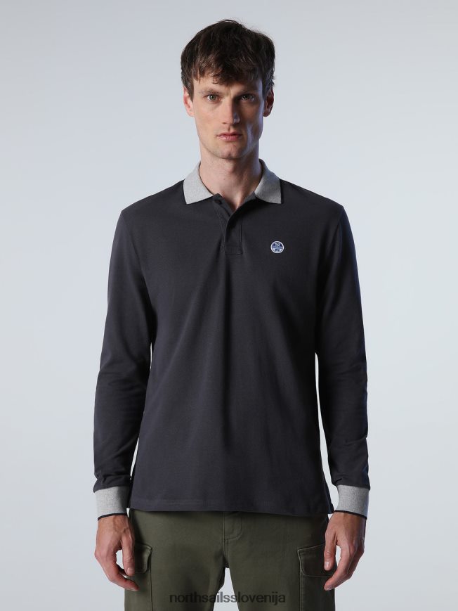 moški North Sails asfalt polo majica z dolgimi rokavi oblačila ZBDXNV1008