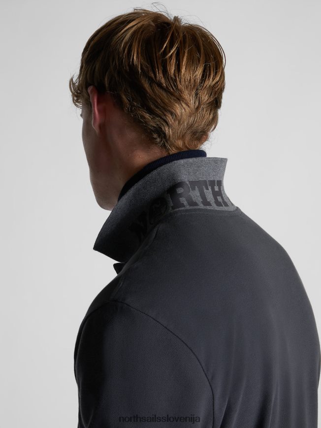moški North Sails asfalt polo z izvezenim logotipom oblačila ZBDXNV1317