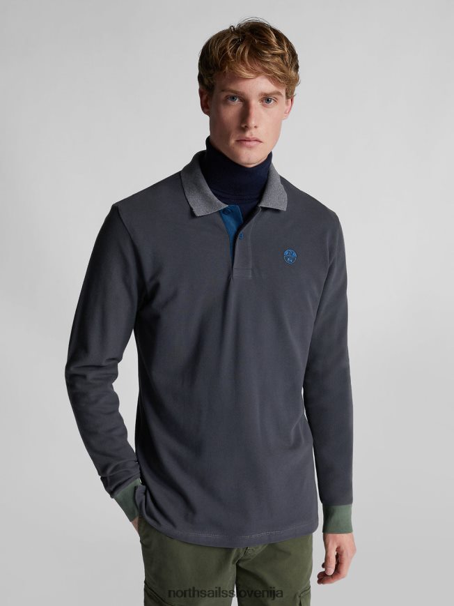 moški North Sails asfalt polo z izvezenim logotipom oblačila ZBDXNV1317