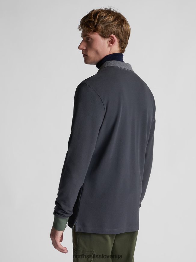 moški North Sails asfalt polo z izvezenim logotipom oblačila ZBDXNV1317