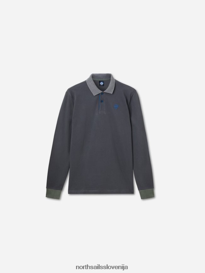 moški North Sails asfalt polo z izvezenim logotipom oblačila ZBDXNV1317