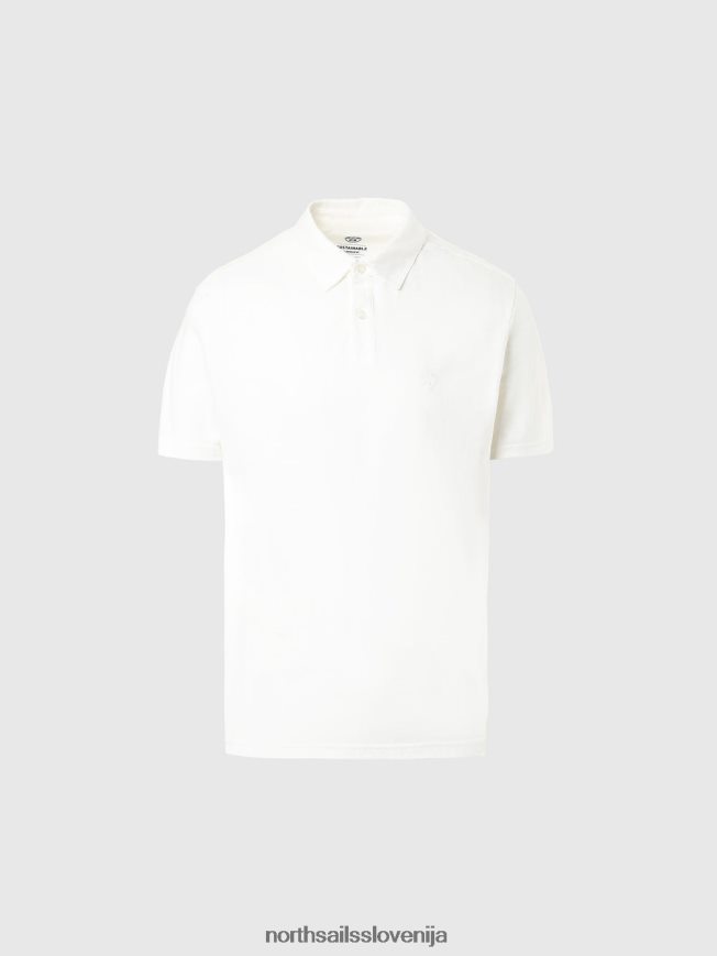 moški North Sails bela polo majica iz recikliranega džersija oblačila ZBDXNV89