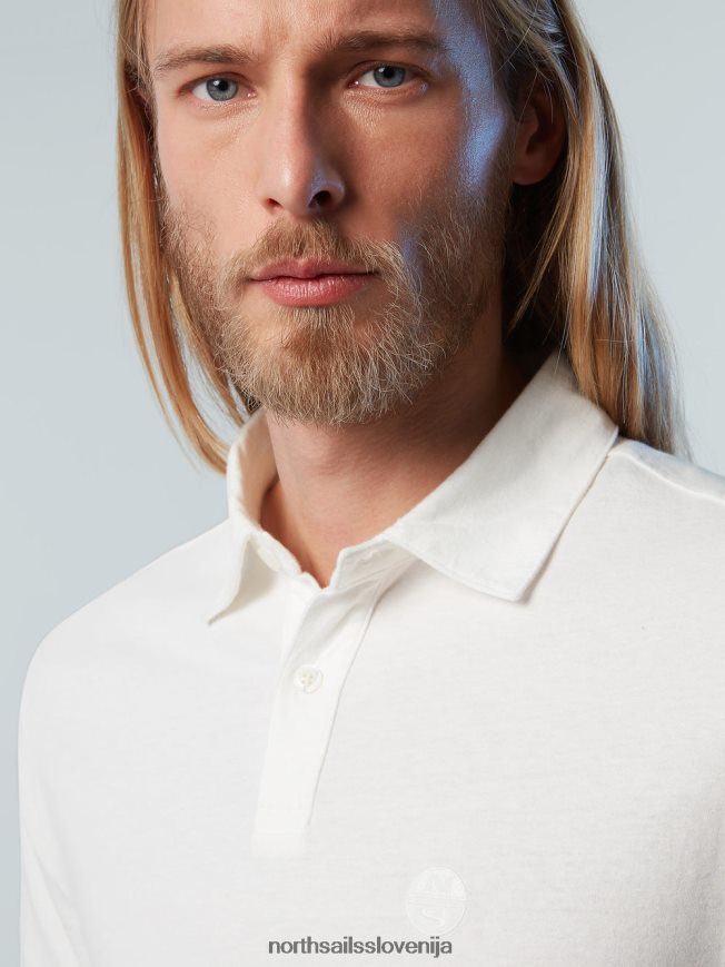 moški North Sails bela polo majica iz recikliranega džersija oblačila ZBDXNV89