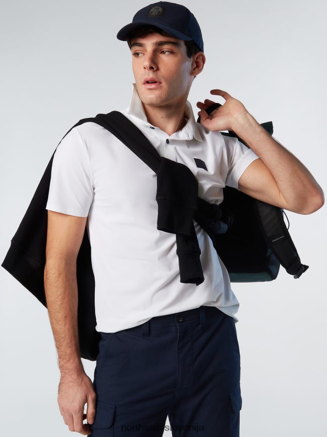 moški North Sails bela polo majica iz recikliranega džersija oblačila ZBDXNV93