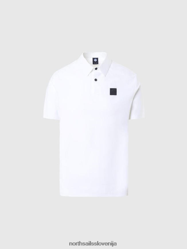 moški North Sails bela polo majica iz recikliranega džersija oblačila ZBDXNV93