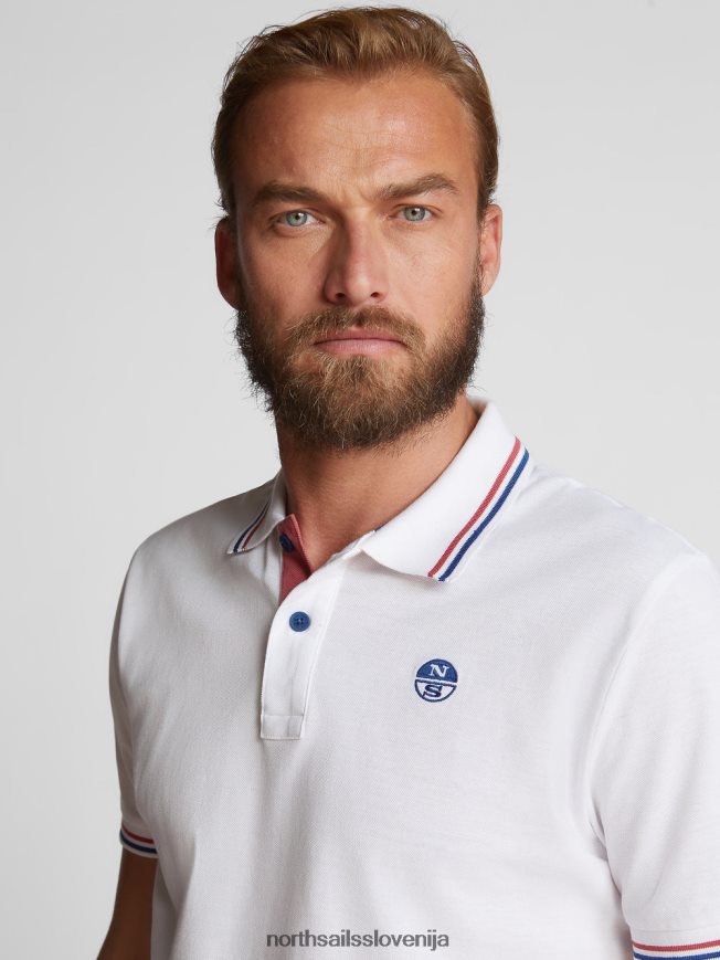 moški North Sails bela polo s kontrastnimi obrobami oblačila ZBDXNV1208