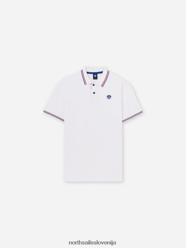 moški North Sails bela polo s kontrastnimi obrobami oblačila ZBDXNV1208