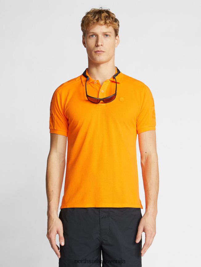 moški North Sails živahno oranžna polo majica z vložki iz džersija oblačila ZBDXNV1078