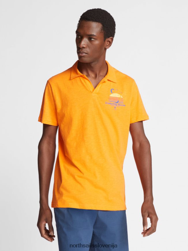 moški North Sails živahno oranžna potiskana polo majica oblačila ZBDXNV1074