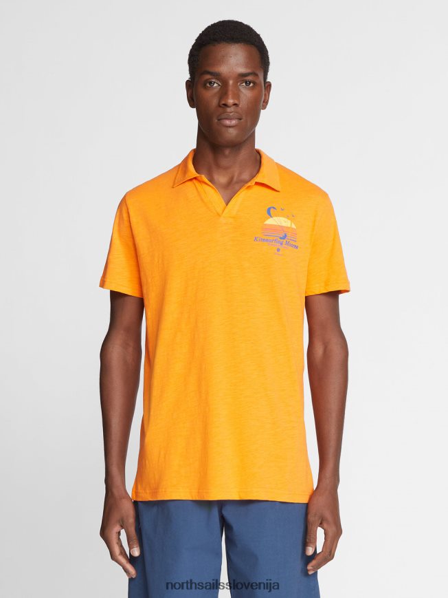 moški North Sails živahno oranžna potiskana polo majica oblačila ZBDXNV1074