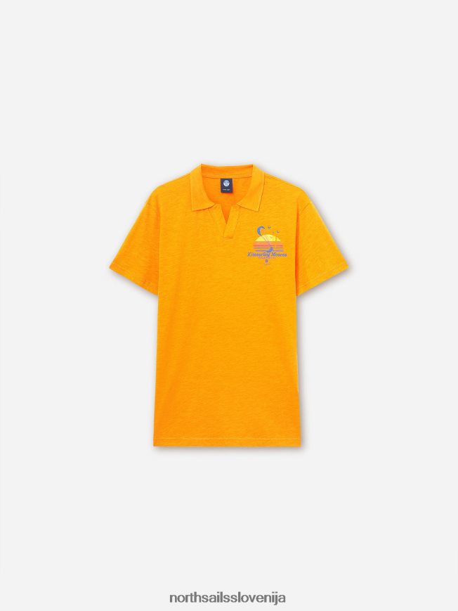 moški North Sails živahno oranžna potiskana polo majica oblačila ZBDXNV1074