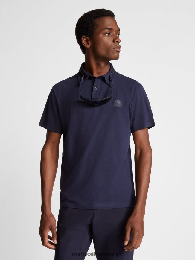 moški North Sails mornarsko modra polo majica iz bombaža in bambusa oblačila ZBDXNV1070