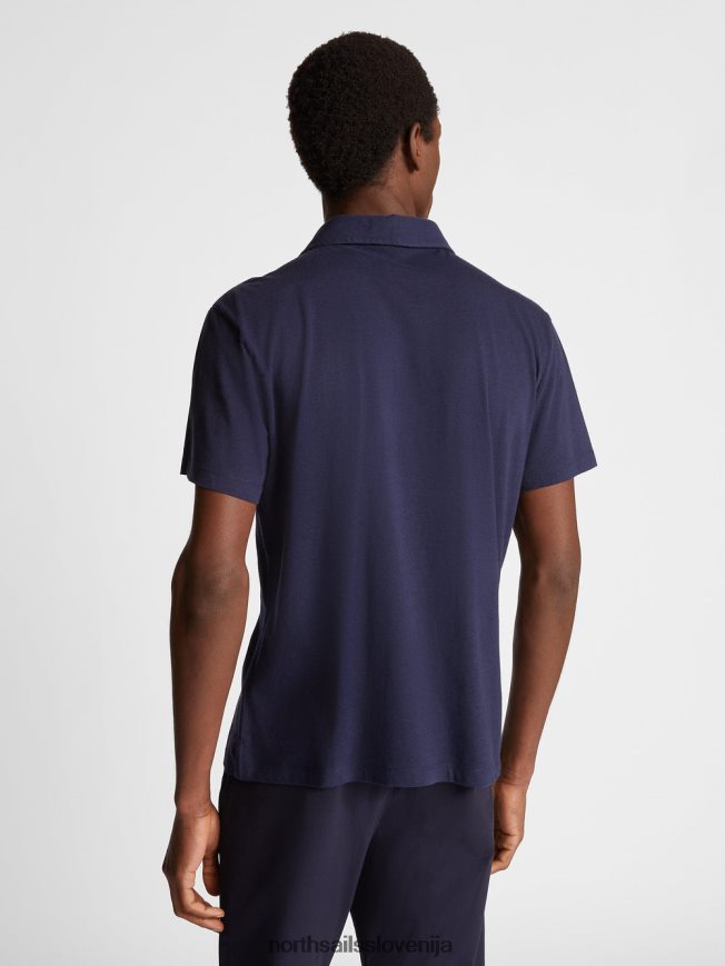 moški North Sails mornarsko modra polo majica iz bombaža in bambusa oblačila ZBDXNV1070