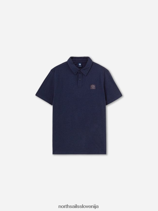 moški North Sails mornarsko modra polo majica iz bombaža in bambusa oblačila ZBDXNV1070