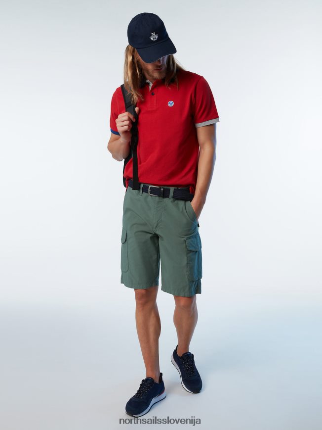 moški North Sails rdeča nova polo majica iz organskega bombaža oblačila ZBDXNV97
