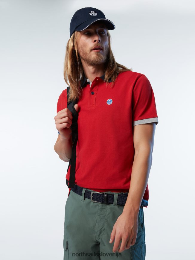 moški North Sails rdeča nova polo majica iz organskega bombaža oblačila ZBDXNV97