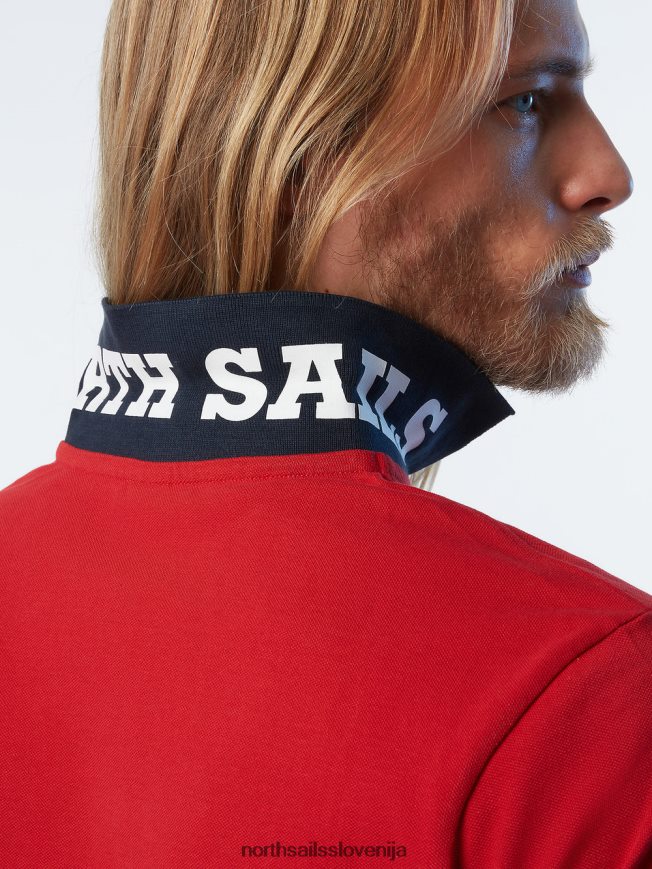 moški North Sails rdeča nova polo majica iz organskega bombaža oblačila ZBDXNV97