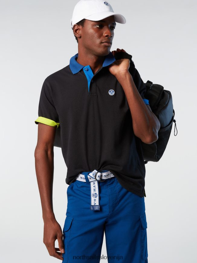 moški North Sails Črna nova polo majica iz organskega bombaža oblačila ZBDXNV104